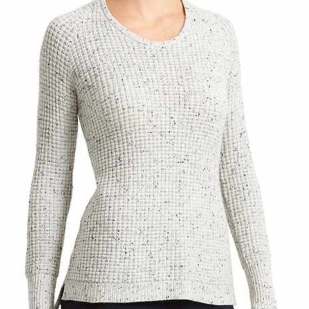 Athleta grey waffle knit cashmere pullover sweater